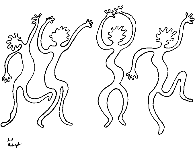 9-6 Midnight [Drawing of Dancers]